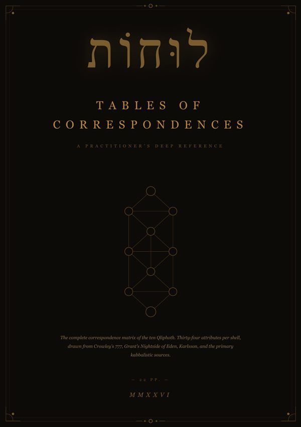 Cover of the Tables of Correspondences